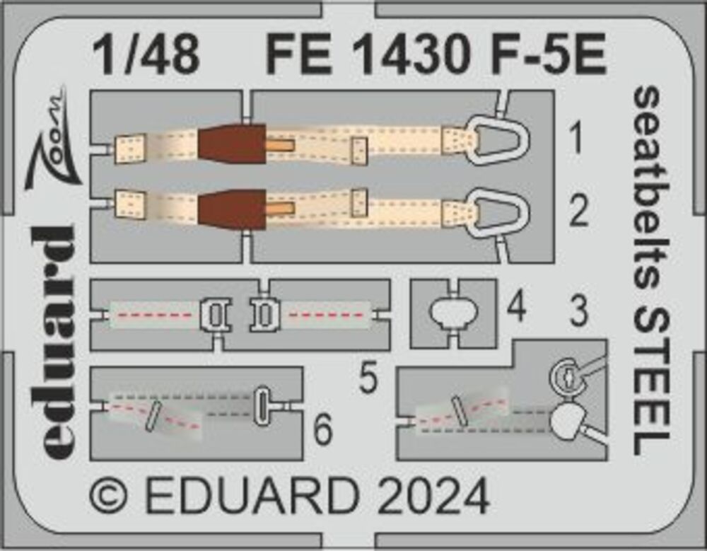 F-5E seatbelts STEEL 1/48 AFV CLUB / EDUARD