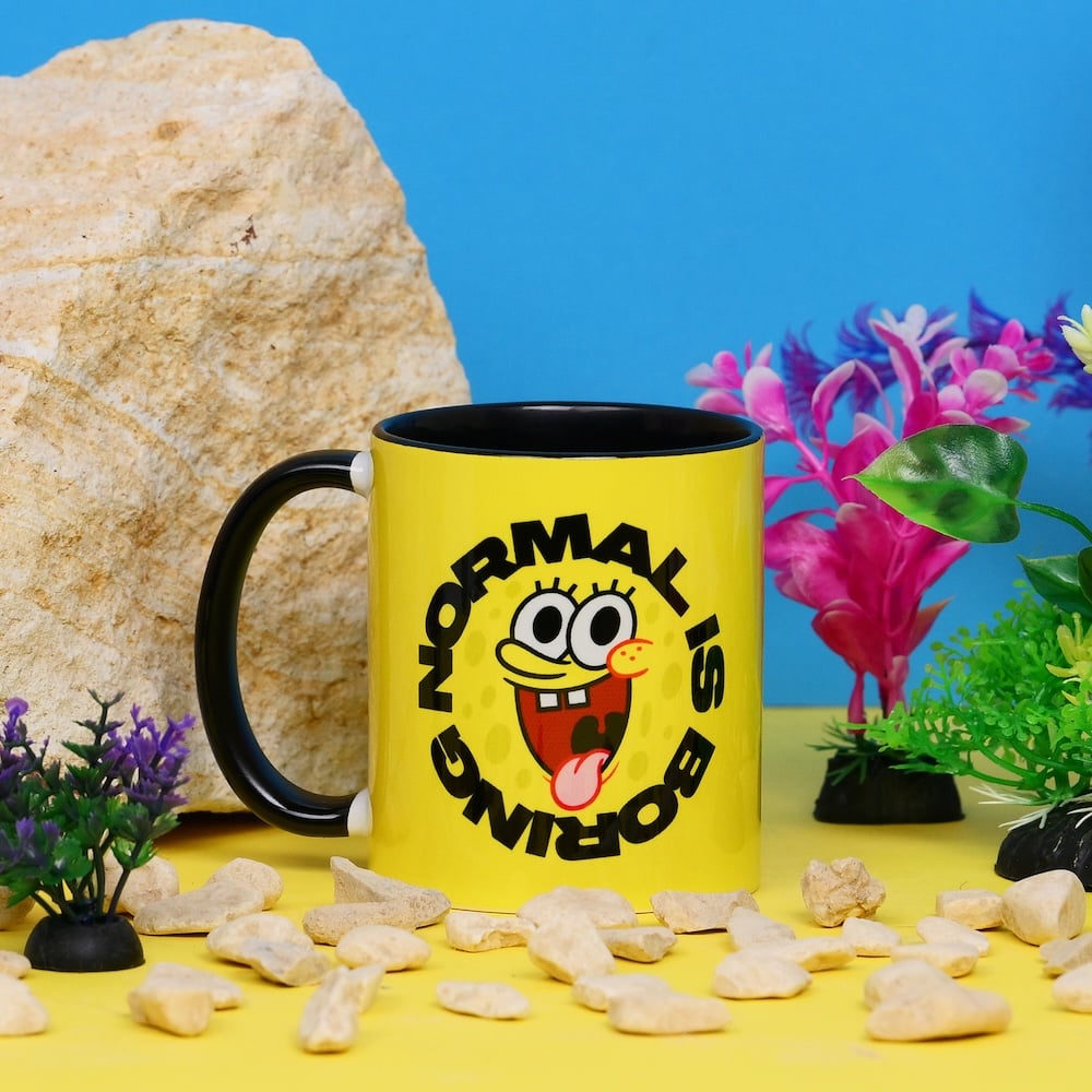 SPONGEBOB - Normal is Boring - Inner Colored Mug - 11oz
