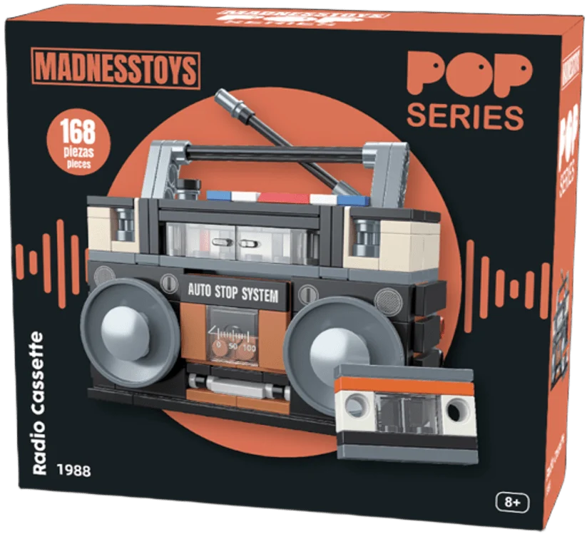 POP SERIES - Construction Kit - 1988 Boombox Radio - 168pc