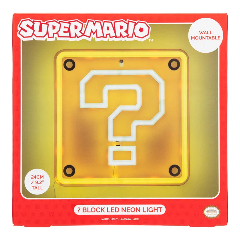 SUPER MARIO - Question Black - Wall Mountable LED Neon Light 25cm