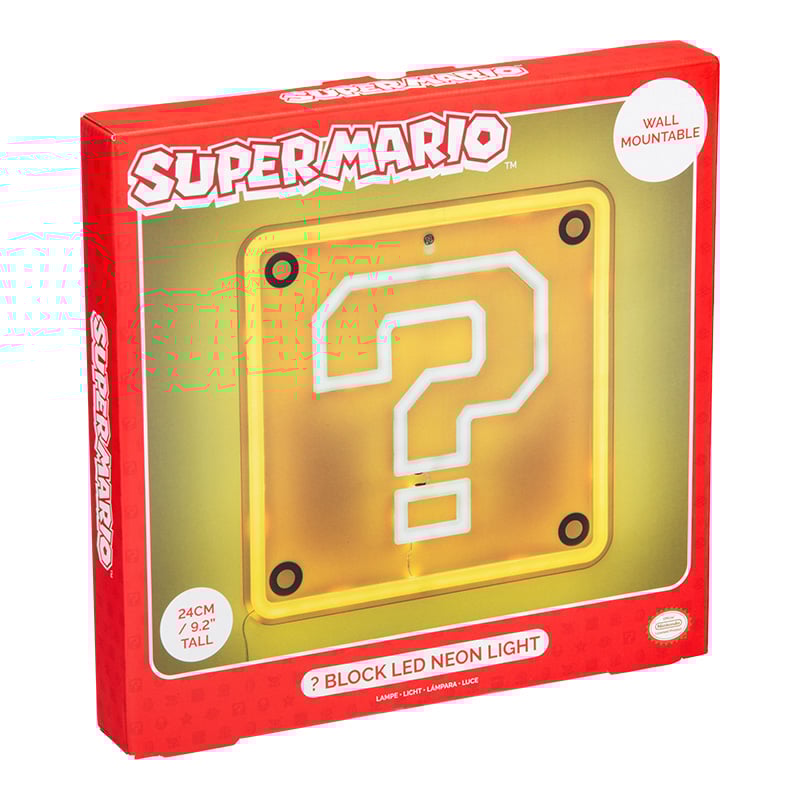 SUPER MARIO - Question Black - Wall Mountable LED Neon Light 25cm