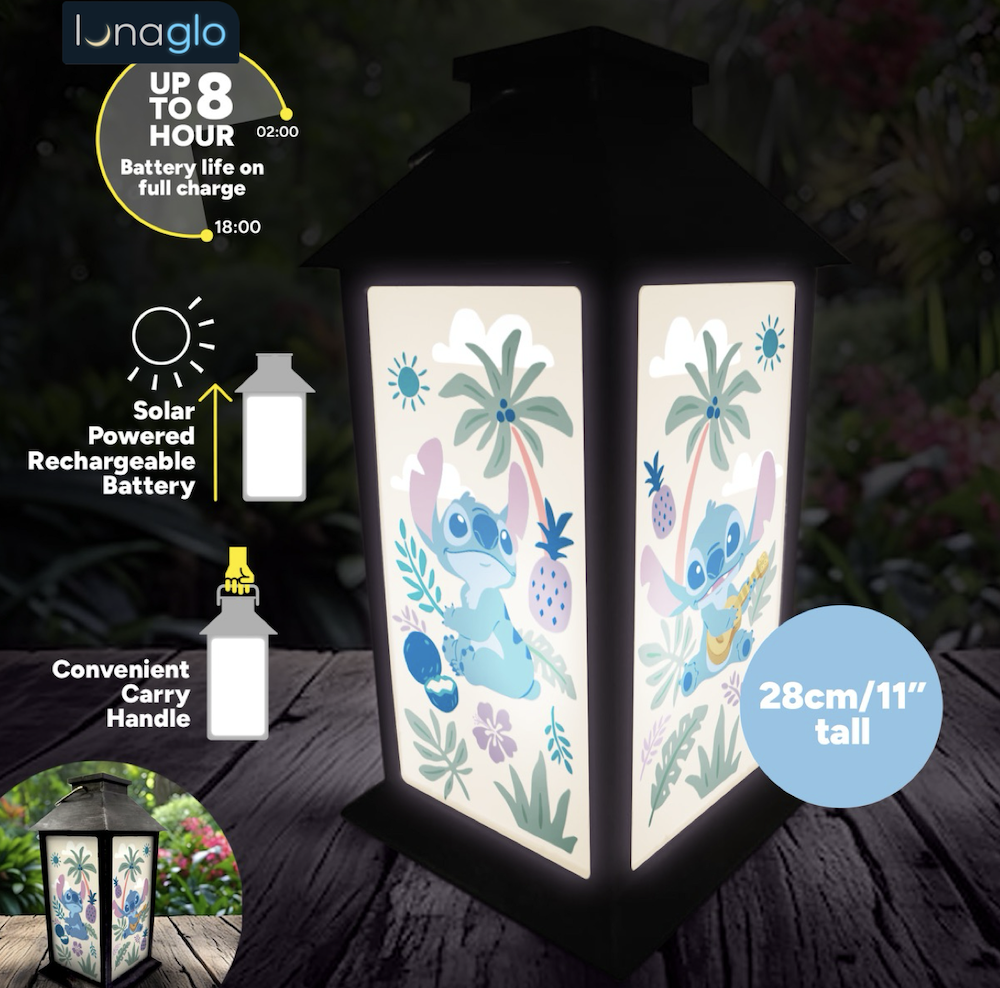 STITCH - 'LunaGlo' Outdoor Solar Lantern 11''