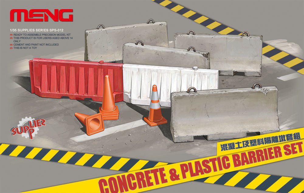 Concrete & plastic barrier set