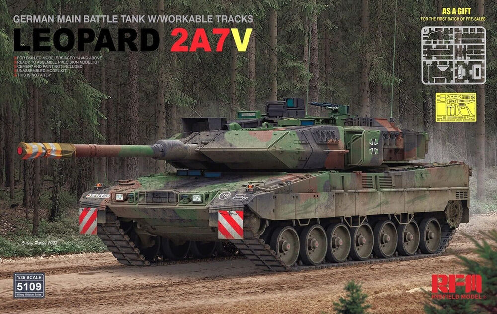 German Main Battle Tank w/Workable Tracks Leopard 2A7V