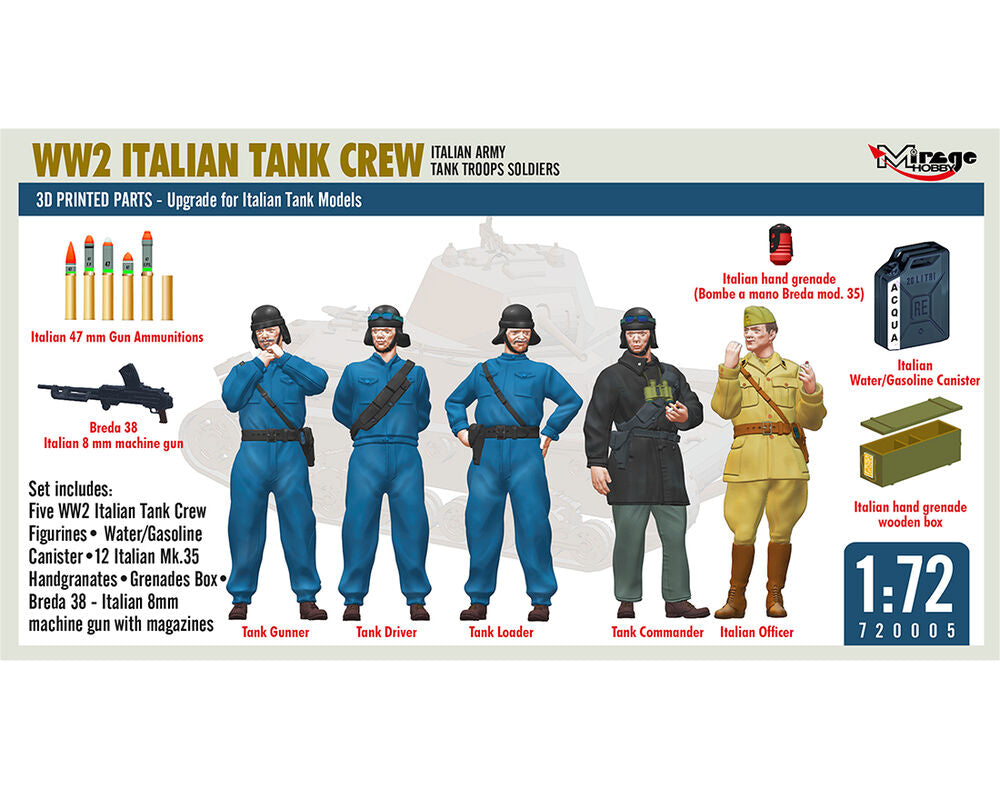 WW2 ITALIAN TANK CREW WITH EQUIPMENT