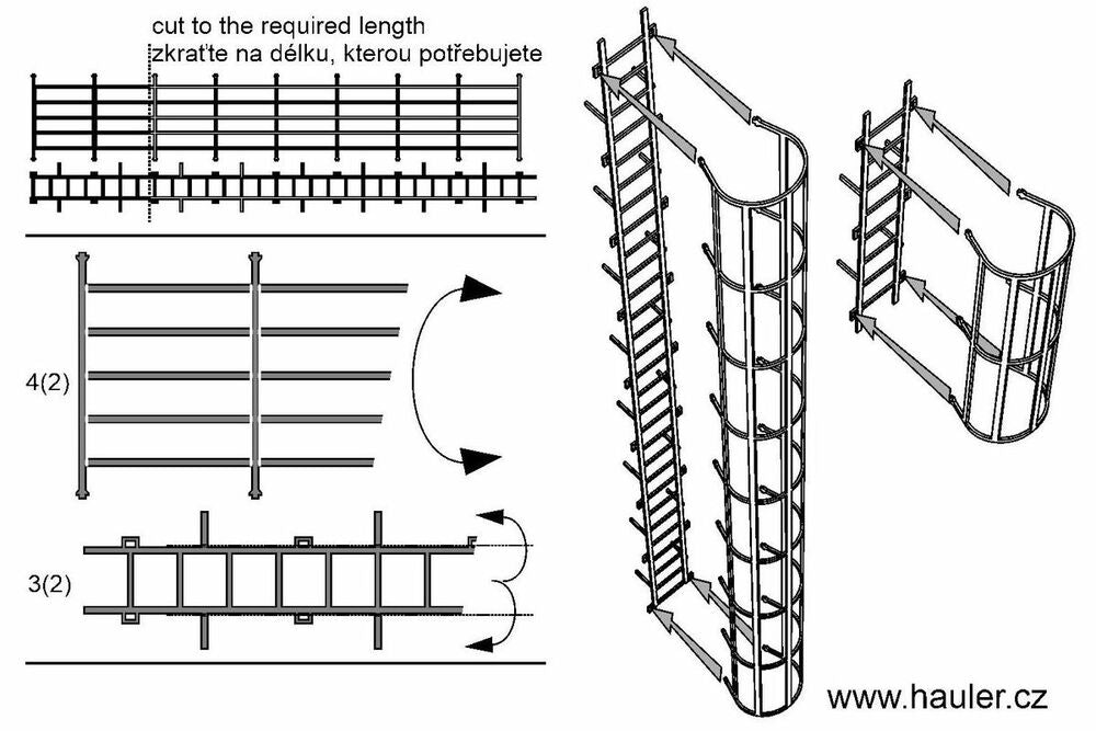 Safety cage ladders