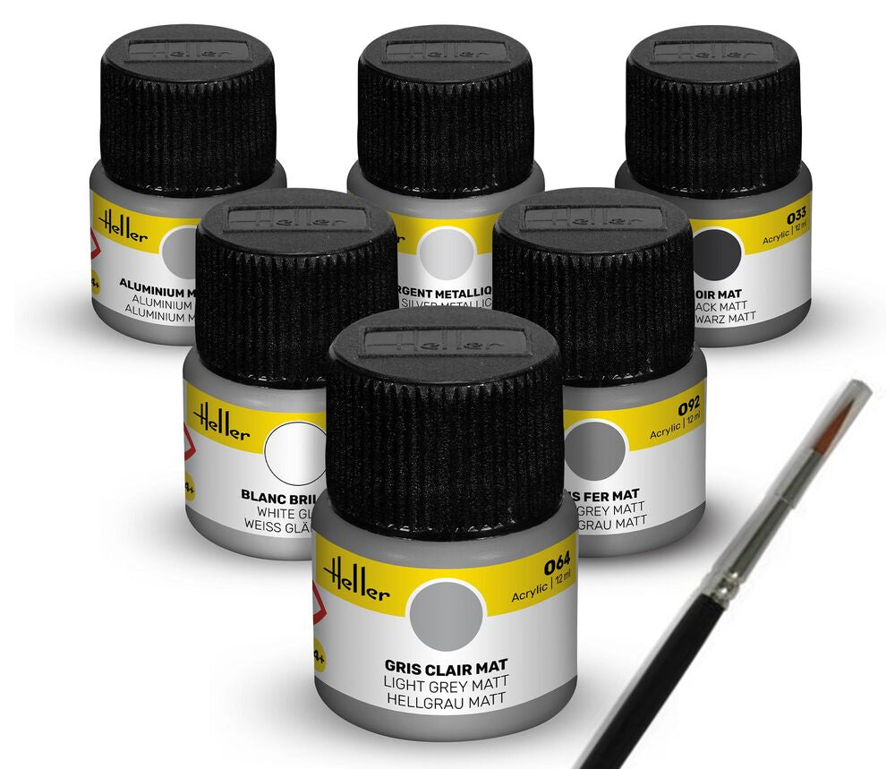 Colour Set Civil Aircraft Acrylic 6 x 12 ml + Brush