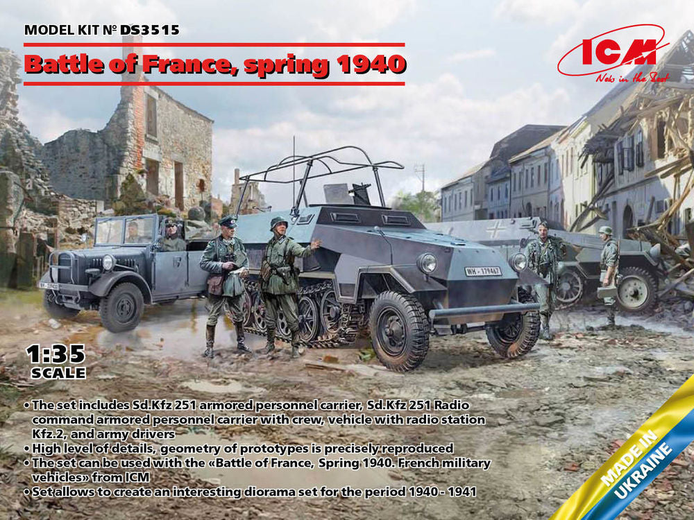 Battle of France, spring 1940. German combat vehicles