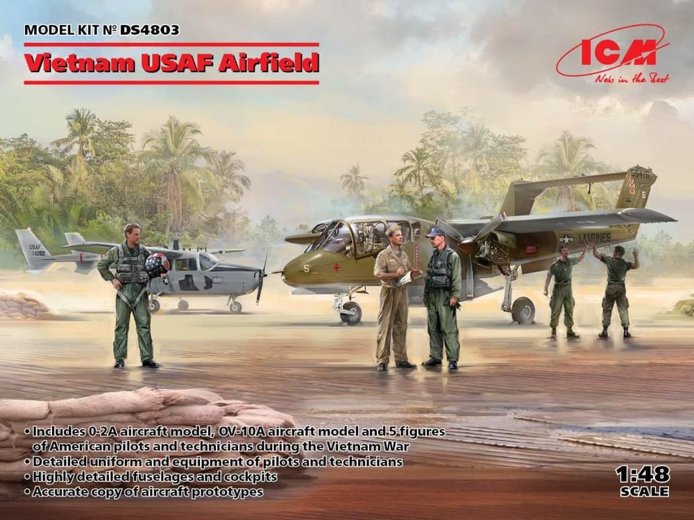 Vietnam USAF Airfield(Cessna O-2A,OV-10 Bronco,US Pil&Gro.Pers(Viet.War)5 fig