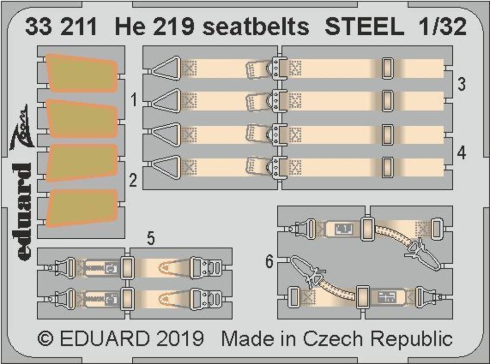 He 219 seatbelts STEEL for Revell