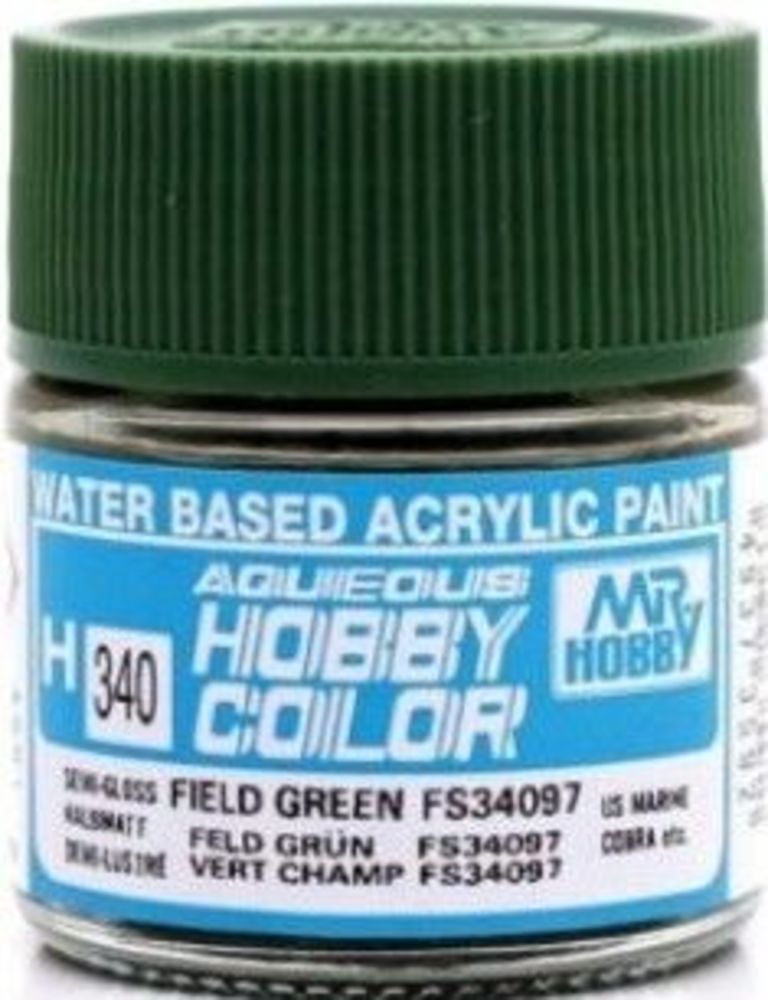 Mr Hobby -Gunze Aqueous Hobby Colors (10 ml) Field Green FS34097