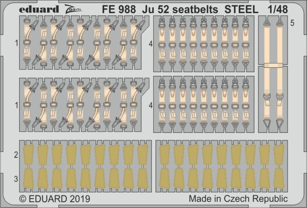 Ju 52 seatbelts STEEL for Revell