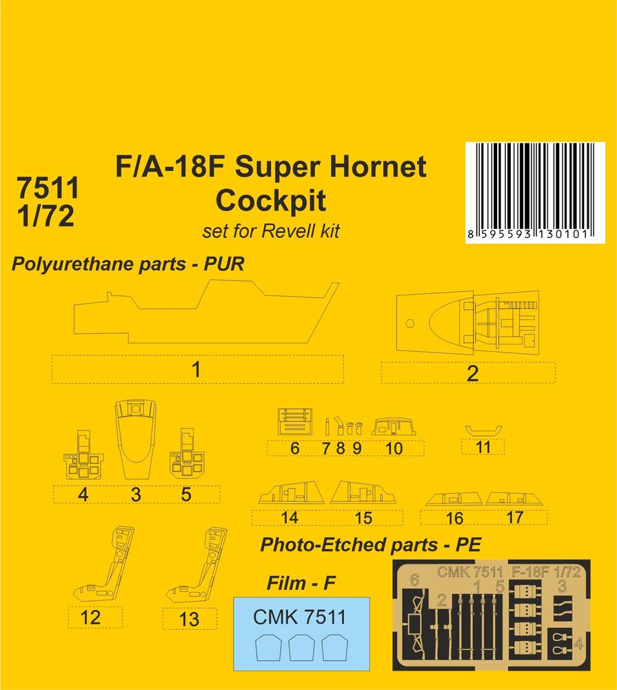 F/A-18F Super Hornet Cockpit 1/72 / for Revell kit