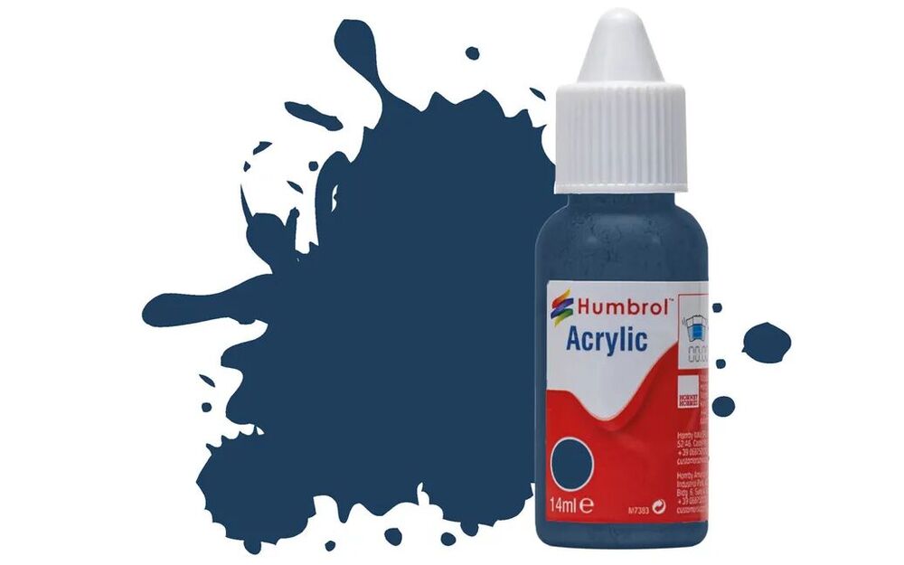 HUMBROL ACRYLIC DROPPER BOTTLE 14ML No 104 Oxford Blue Matt