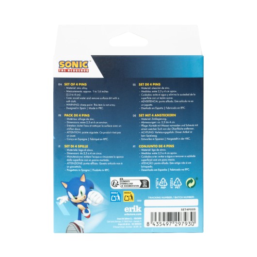 SONIC - Characters - Set of 4 Pin's