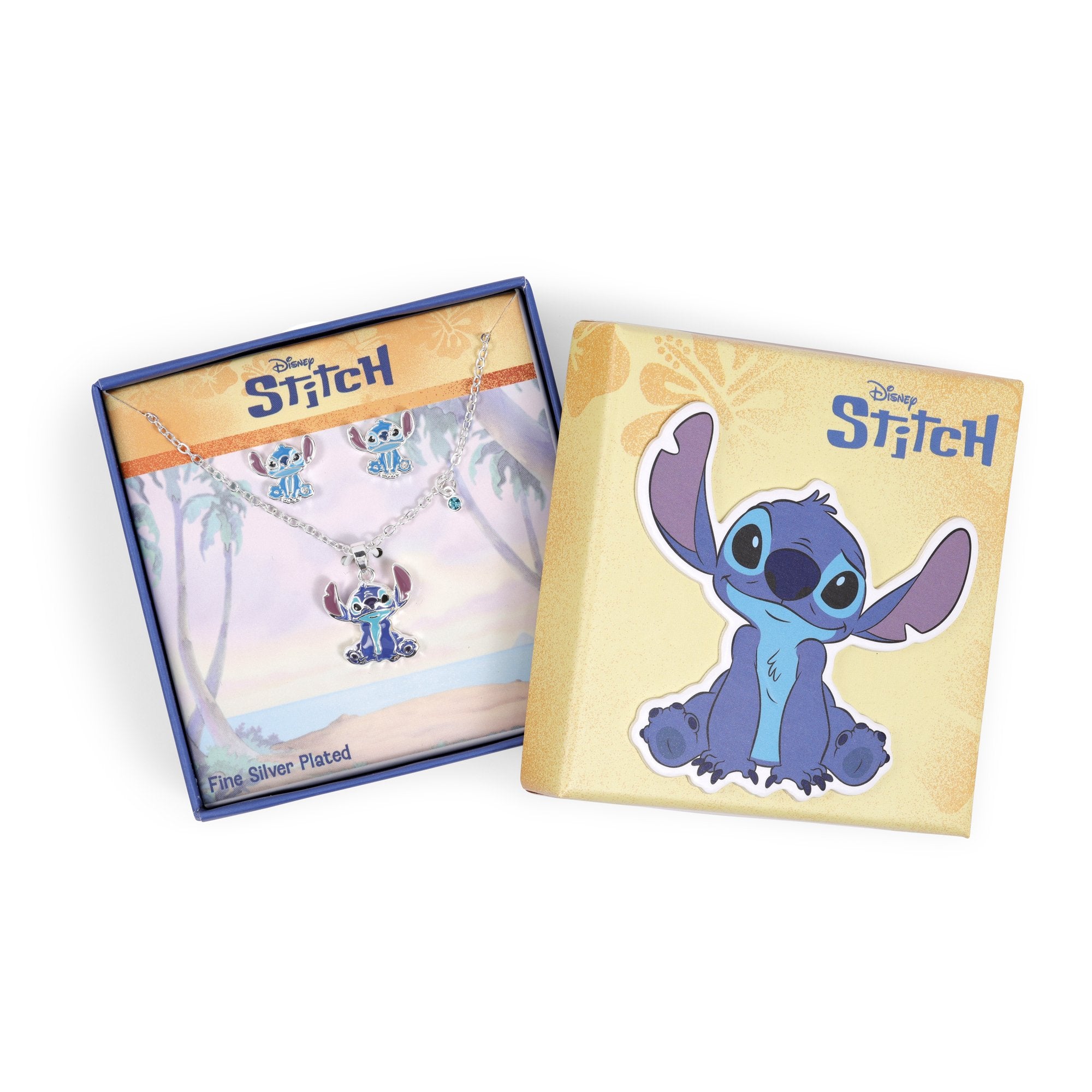STITCH - Earrings & Necklace Set - Plated Brass
