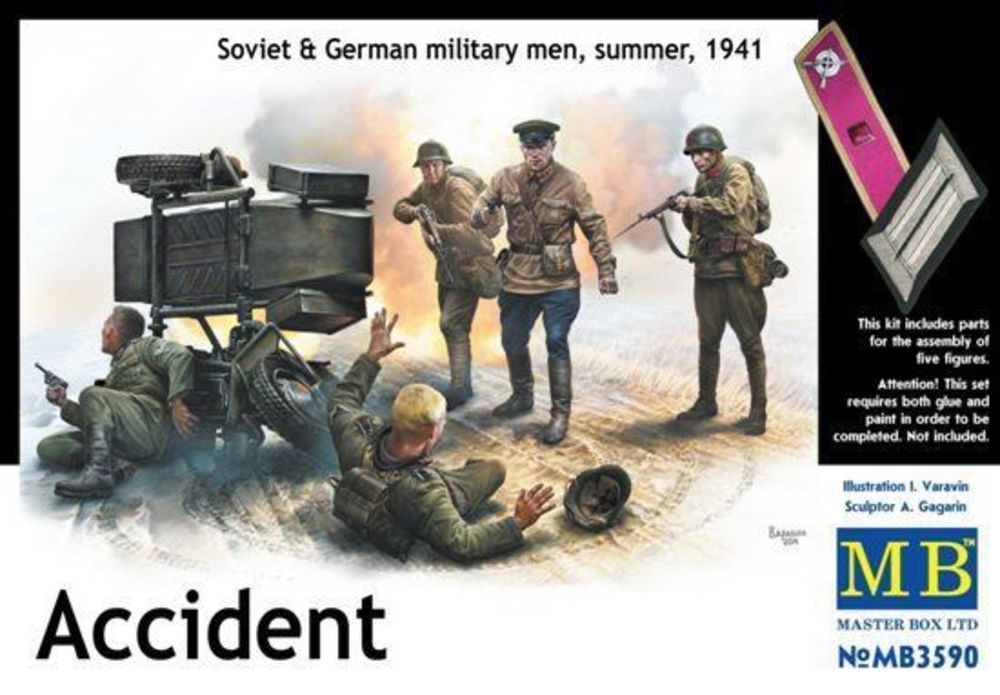 Accident. Soviet & German military men,