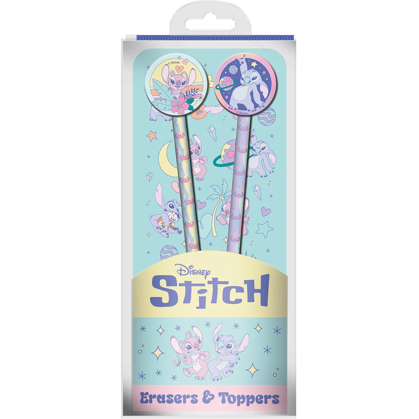 STITCH & ANGEL - Space Rocks - Set of 2 Pencils with Toppers