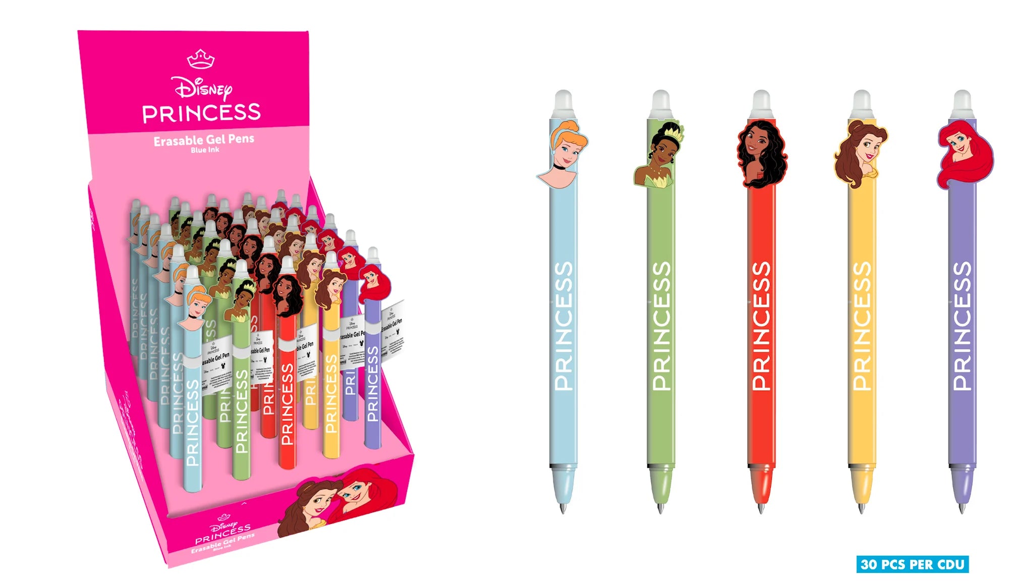 PRINCESS - Head Topper Erasable Gel Pen (Display of 30 pcs)