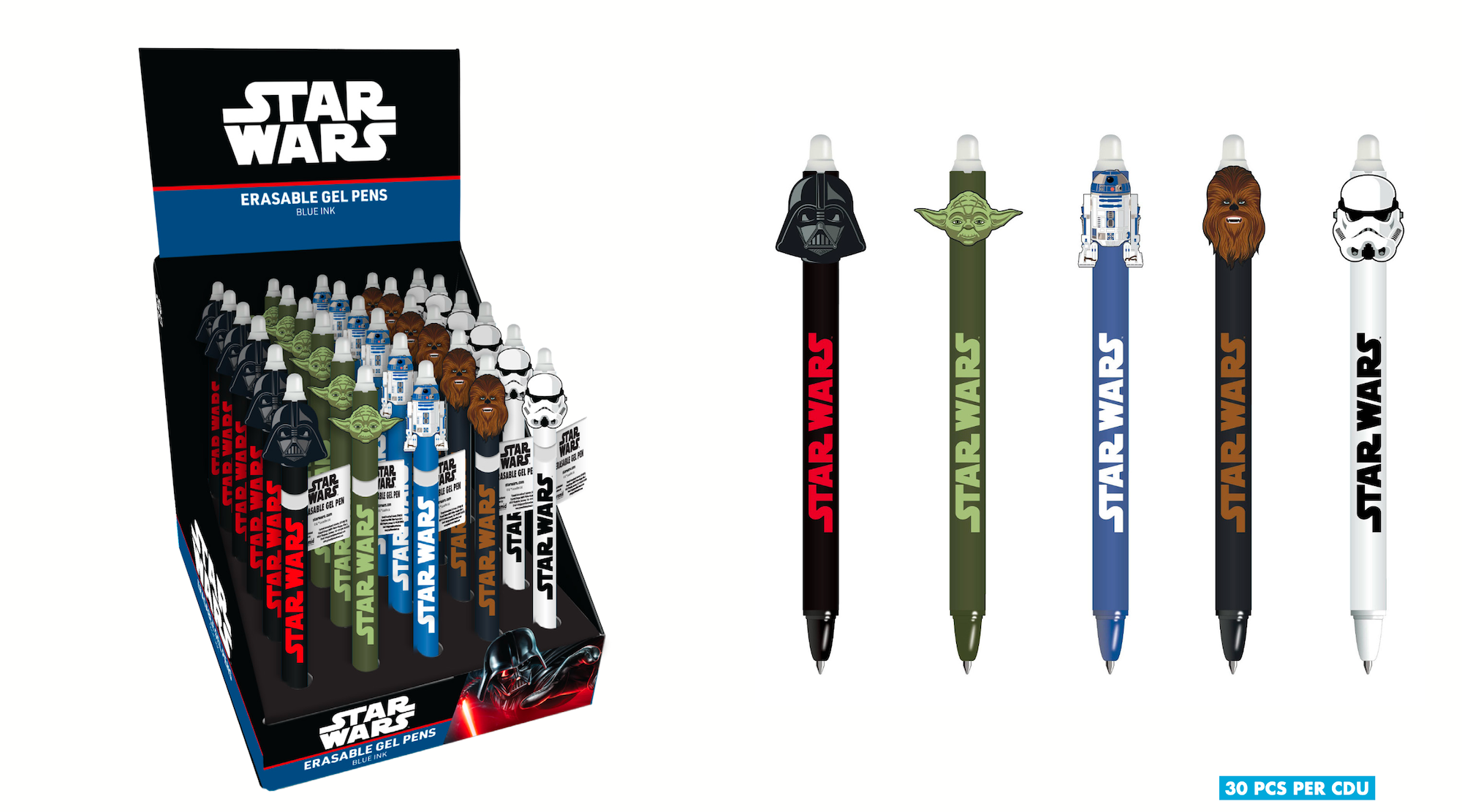 STAR WARS - Head Topper Erasable Gel Pen (Display of 30 pcs)