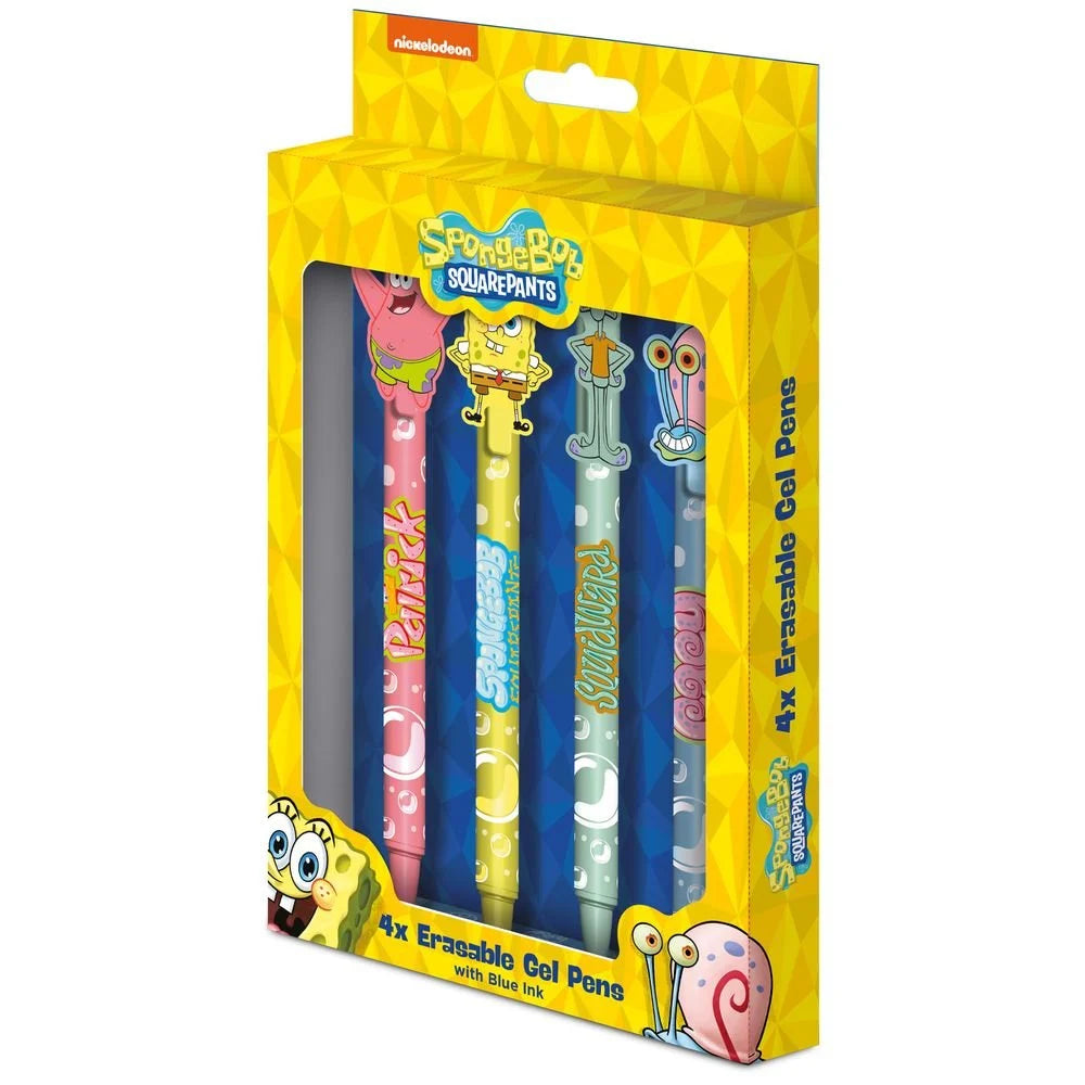 SPONGEBOB SQUARE PANTS  - 4 Head Topper Erasable Gel Pens