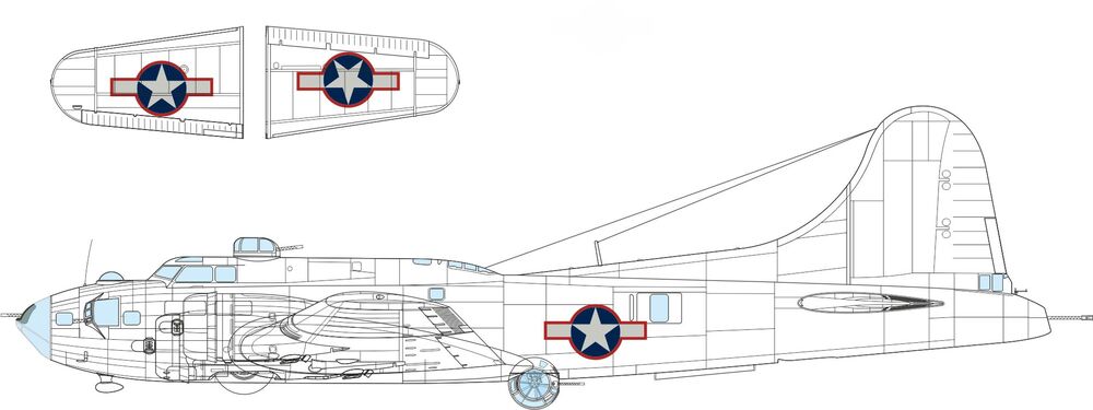 B-17F US national insignia w/ red outline 1/48