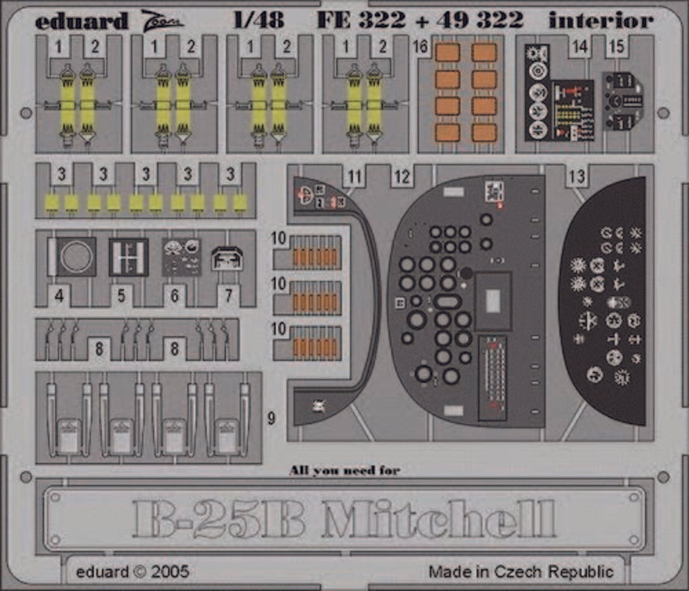 B-25B Mitchell interior f��r Accurate Miniatures Bausatz