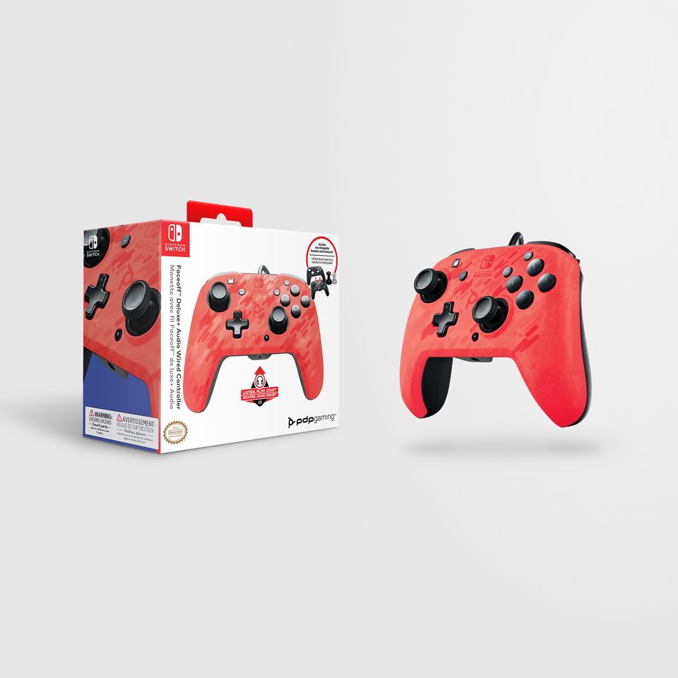 Official Deluxe+ Audio Wired Red Controller - Nintendo Switch