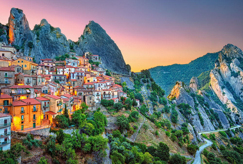 Sunrise over Castelmezzano, Puzzle 1500 Teile