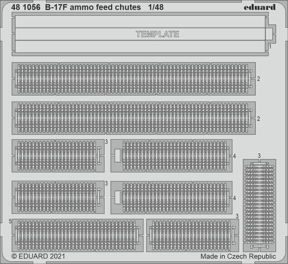 B-17F ammo feed chutes 1/48 for HKM