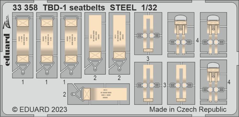 TBD-1 seatbelts STEEL 1/32 TRUMPETER