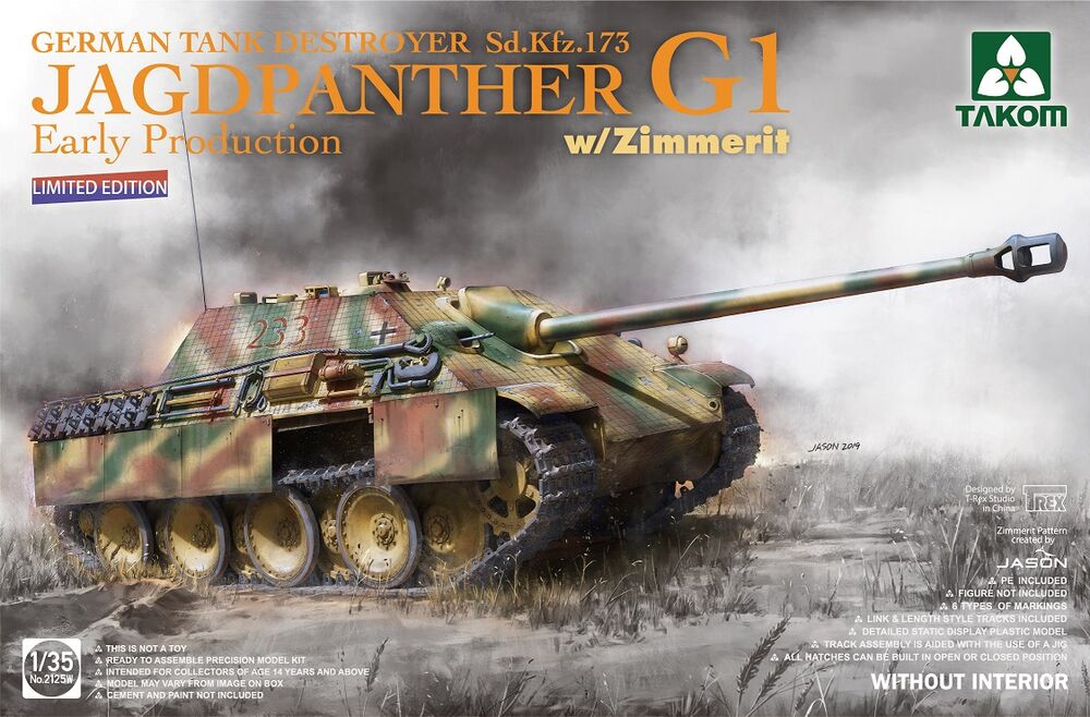 German Tank Destroyer Sd.Kfz.173 Jagdpanther G1 Early Production w/Zimmerit (Limited edition)