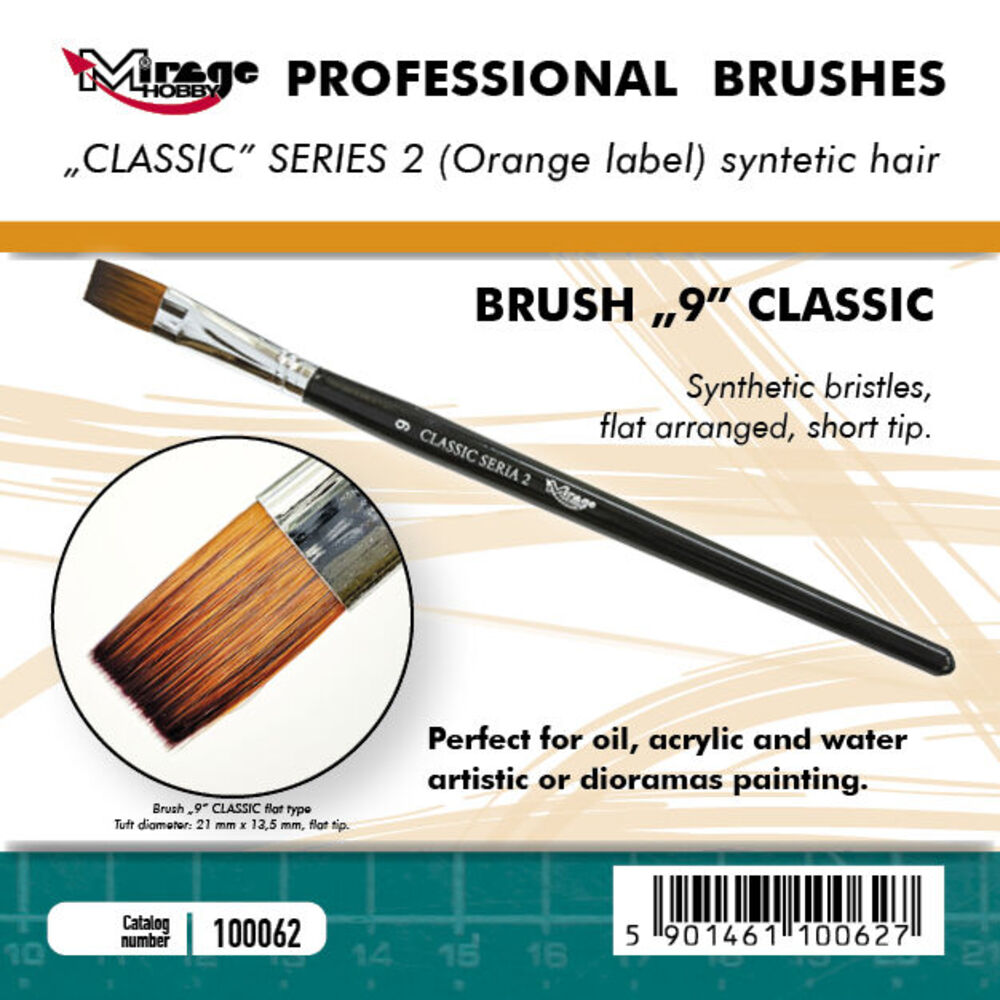 MIRAGE BRUSH FLAT HIGH QUALITY CLASSIC SERIES 2 size 9