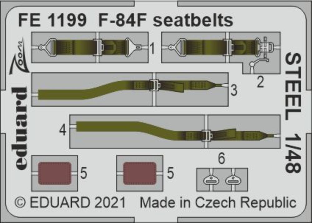 F-84F seatbelts STEEL 1/48 for KINETIC