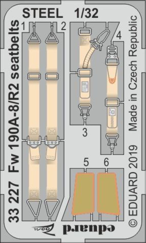 Fw 190A-8/R2 seatbelts STEEL for Revell