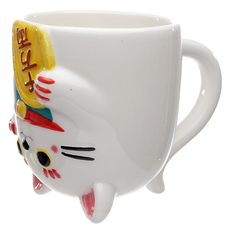 MANEKI-NERO - White - Mug 17oz + 3D Lid