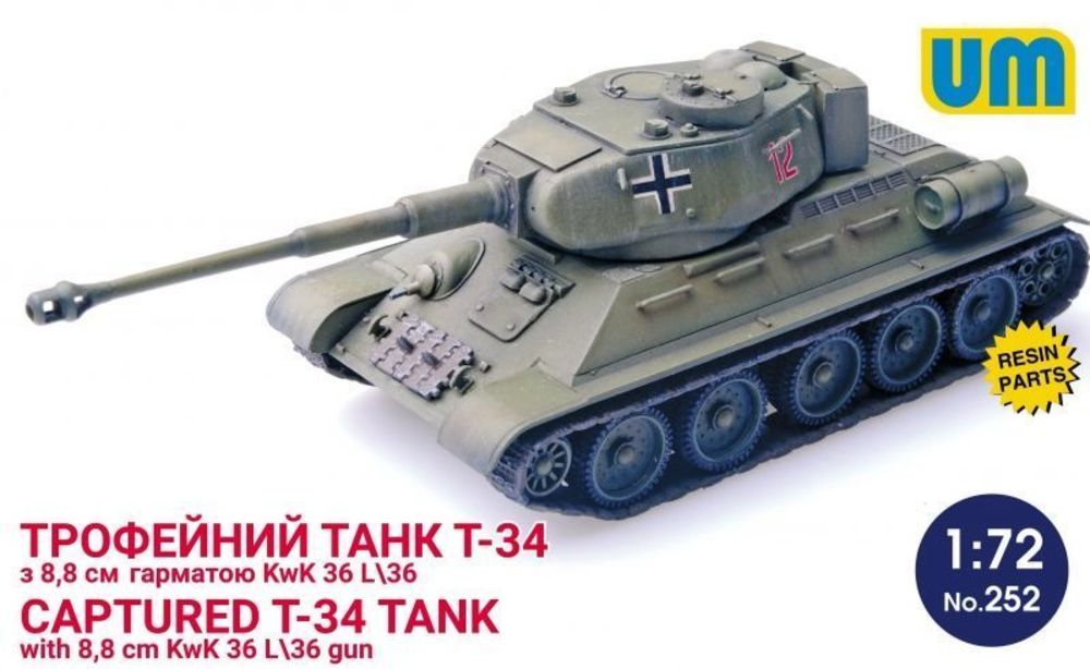 T-34 captured tank with 8,8 cm KwK 36L/36 gun