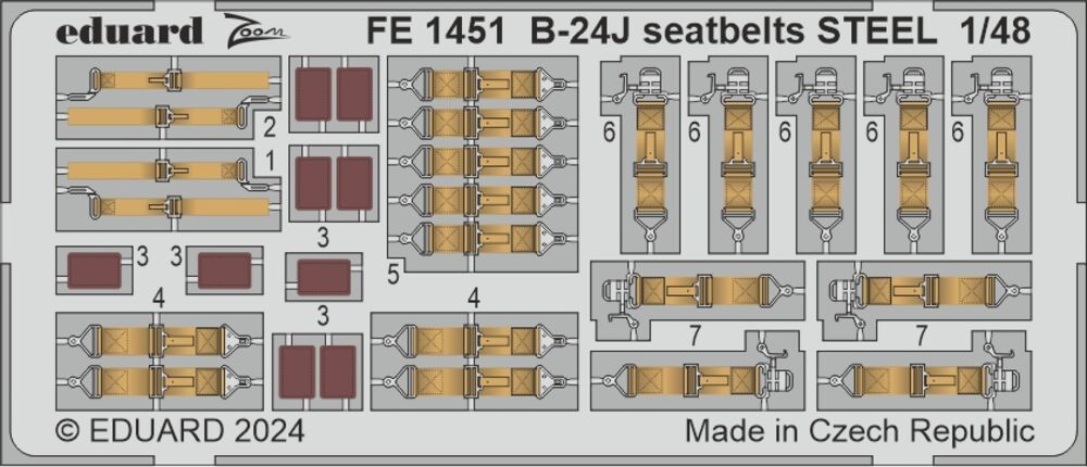 B-24J seatbelts STEEL  HOBBY BOSS