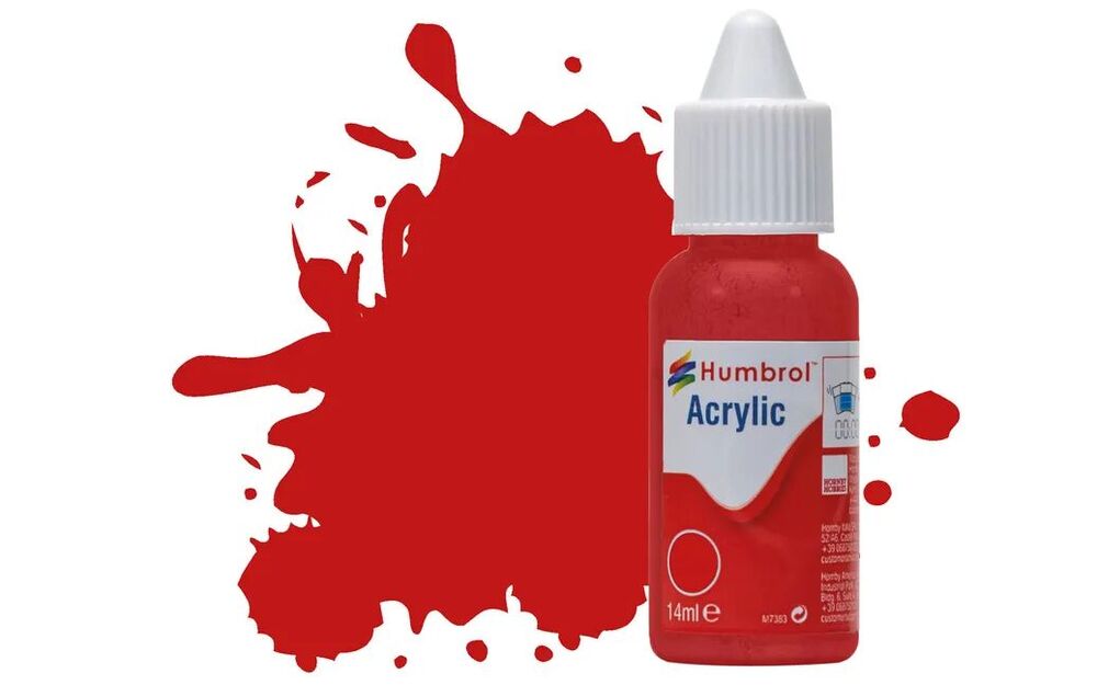 HUMBROL ACRYLIC DROPPER BOTTLE 14ML No 220 Italian Red Gloss