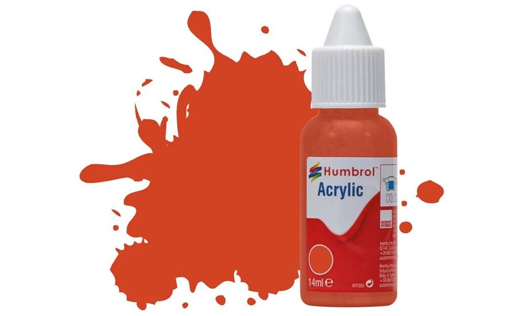 HUMBROL ACRYLIC DROPPER BOTTLE 14ML No 132 Red Satin