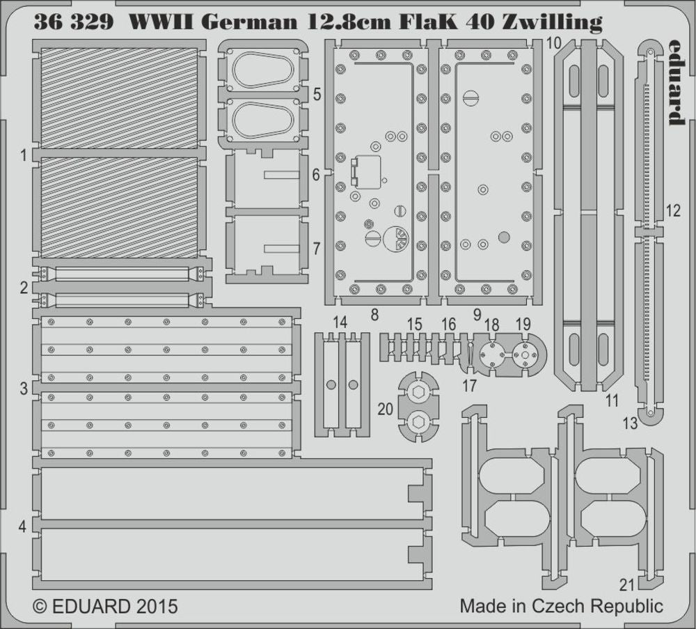 WWII German 12,8cm Flak 40 Zwilling f.Ta Takom