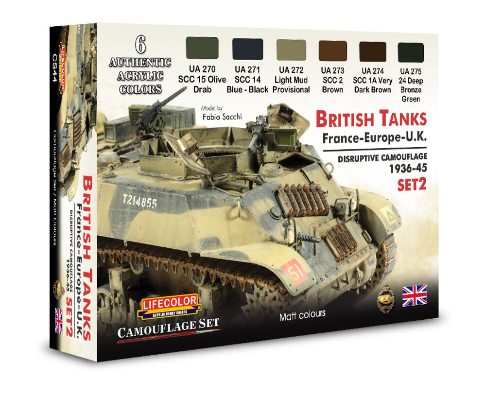 British Tanks, France-Europe, U.K., Disruptive Camouflage, Set 2 6 x 22 ml