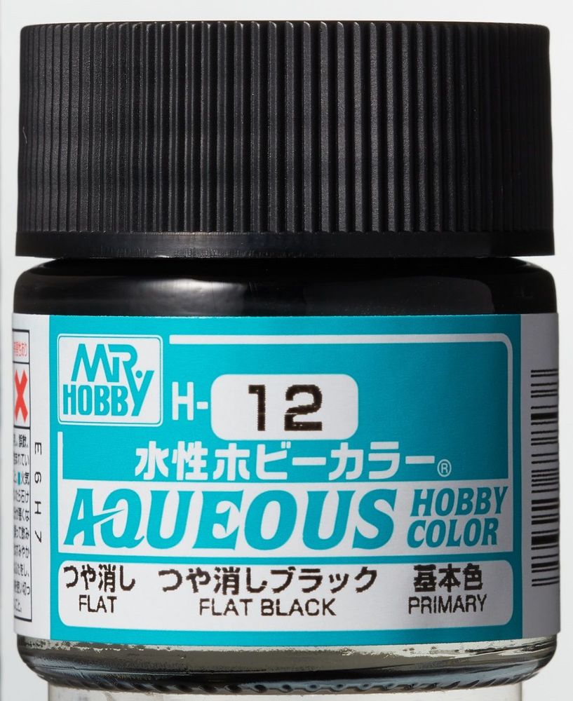 Mr Hobby -Gunze Aqueous Hobby Colors (10 ml) Flat Black