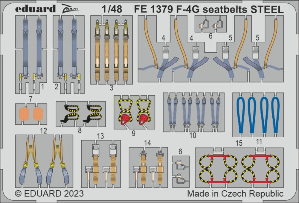 F-4G seatbelts STEEL 1/48 MENG