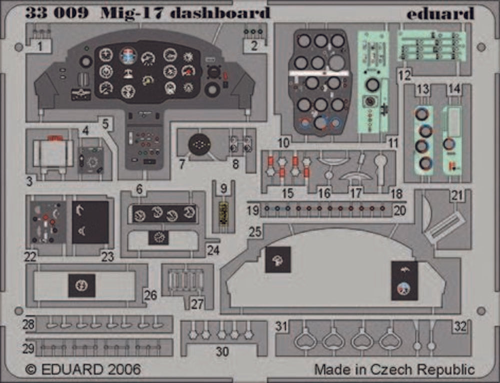 Mig-17 dashboard F��r Trumpeter Bausatz