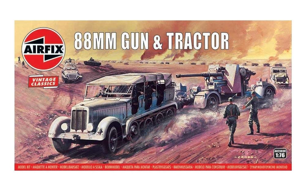 88mm Flak Gun & Tractor, Vintage Classic