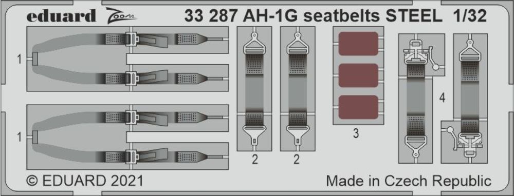 AH-1G seatbelts STEEL 1/32 for ICM