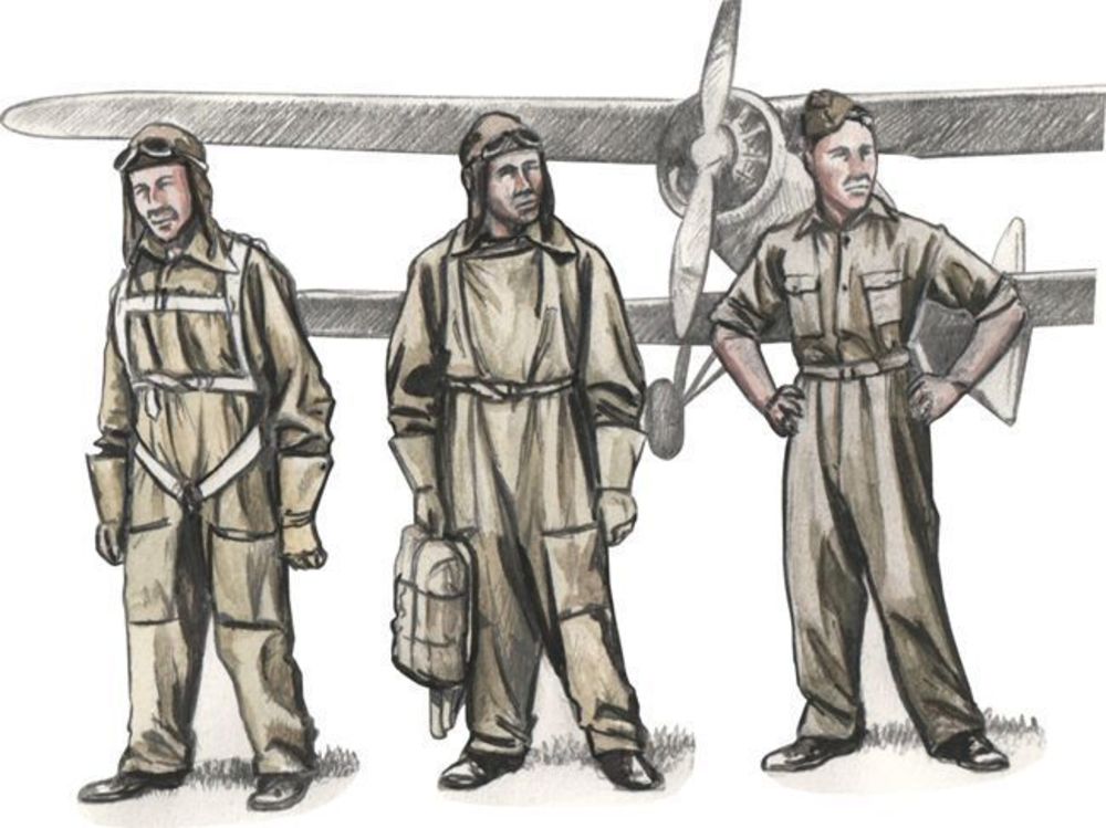 Czechoslovak pre-WWII pilots, (3 fig)"