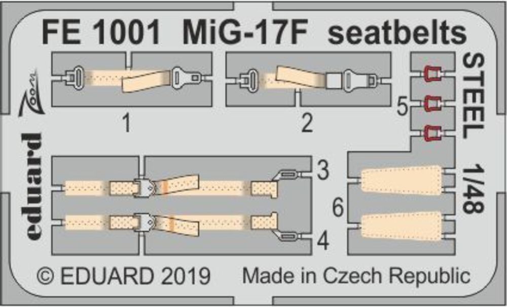 MiG-17F seatbelts STEEL for Hobby Boss