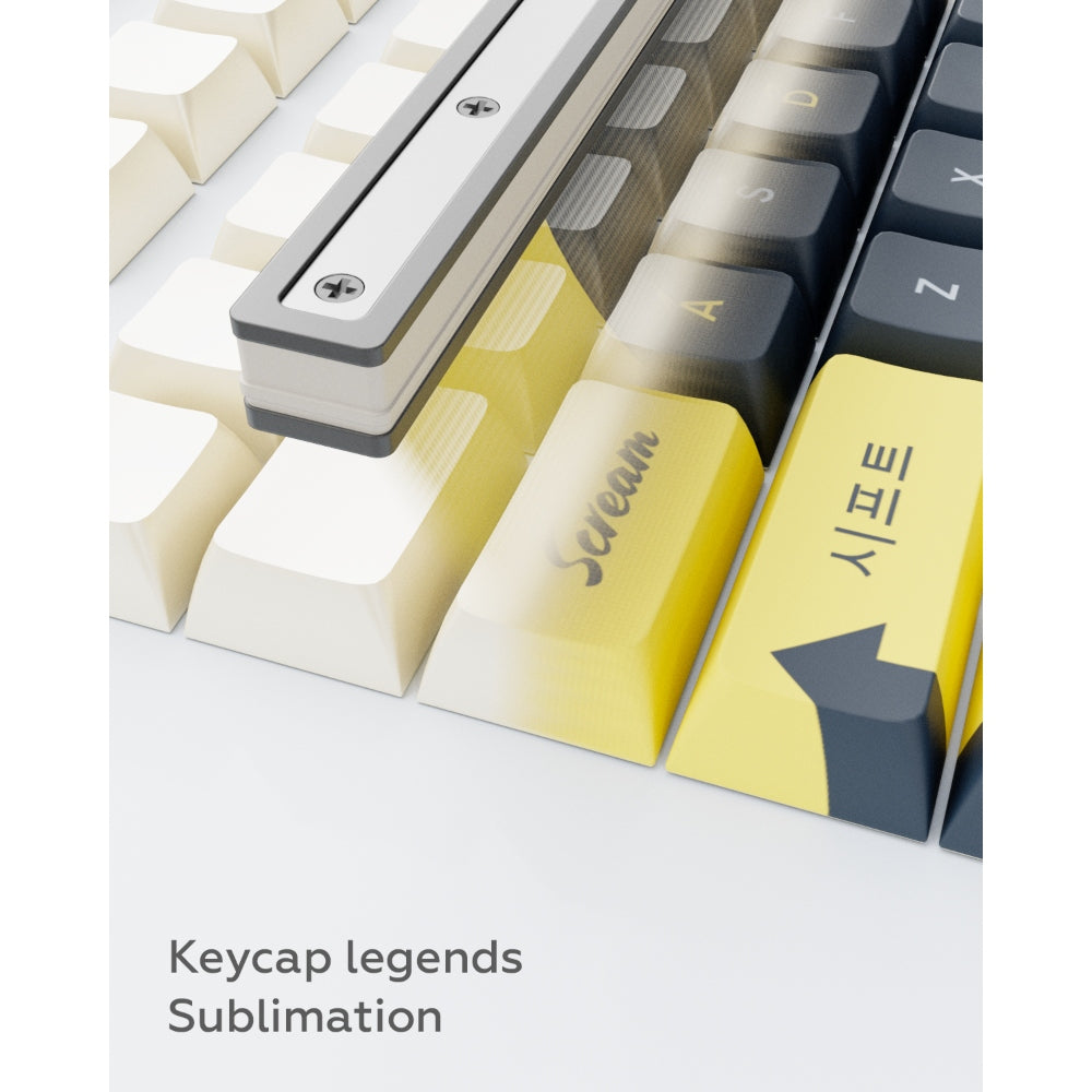 Dark Project KS-2036 PBT keycaps, ENG White/Yellow